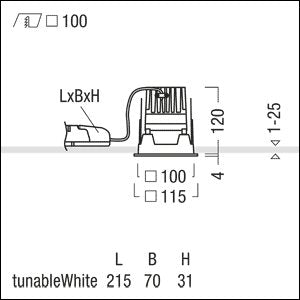 Zumtobel Group - Downlight/Strahler/Flutlicht LED-Einbauleuchte P-INFQ100H #60818665 2700-6500K