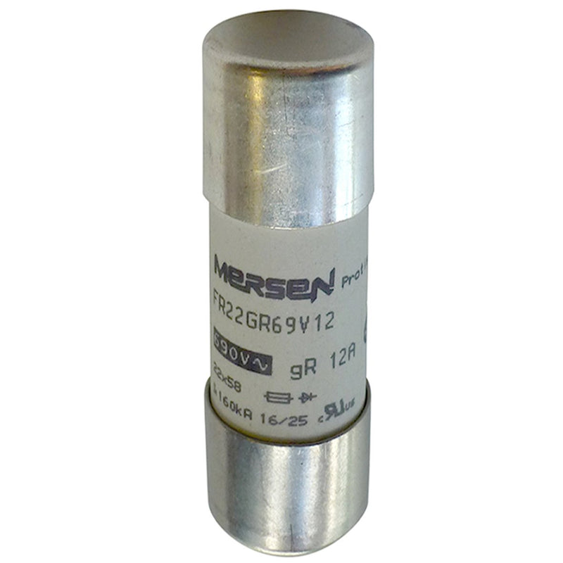 Mersen - Zylindrische Sicherung Sicherungseinsatz zylindr. FR22GR69V12 gR 22x58 12A − 10 Stück