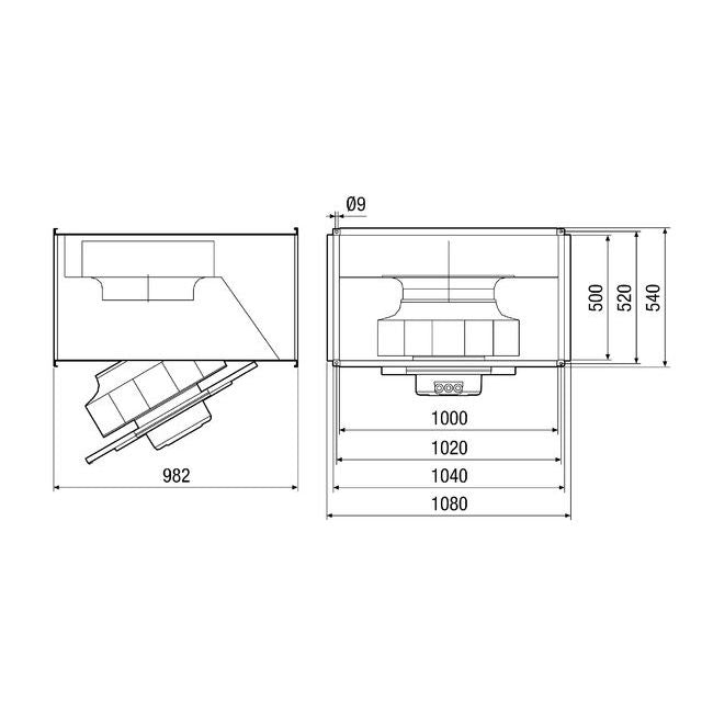 Maico - Ventilator für Kanaleinbau Kanalventilator DSK 56 EC schallg.3Ph,1000x500