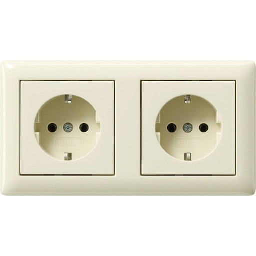 Gira - Steckdose 2-fach verdr. 479301 Cremeweiß+Rahmen