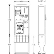 uesa - Zähler-Komplettschrank Zähleranschlusssäule ZAS-1-FL Thü.Energie 1600x495x224mm