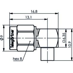Telegärtner - Koax-Steckverbinder SMA-Kabelwinkelstecker AU 100024624 G10 (RG402/U) − 5 Stück