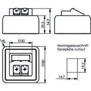 Telegärtner - Kommunikationsanschlussdose Kupfer Modul-Aufnahme AP 80x80 100021382 2fach aws leer − 1 Stück