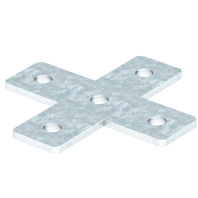 OBO Bettermann - Verbinder für Stiel/Profilschiene Verbindungsplatte X-Form GMS 5 VP X FT 150x150x40x5, St, FT − 10 Stück