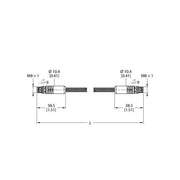 Turck - Rundsteckverbinder, feldkonfektionierbar (Industriesteckverbinder) Verbindungsleitung PSGS4MPSGS4M4422-10M Industrial Ethernet