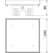 OBO Bettermann - Nivellierbare Kassette für Kanaleinbau, Doppel- und Hohlboden Kassette quadratisch RKN2 UZD3 9MS25 243x243mm blind
