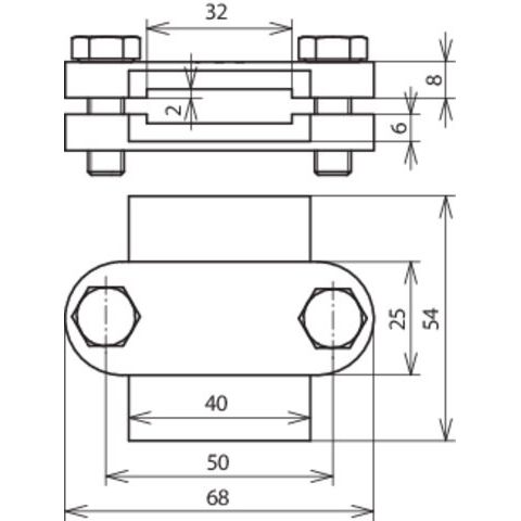 DEHN - Trennklemme für Blitzschutz Verbindungs-/Trennklemme VTKFL30TGTZN Fl 30mm TG/tZn