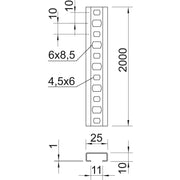 OBO Bettermann - Stiel/Profilschiene Profilschiene CL2510P2000FS band.vz − 2 Meter
