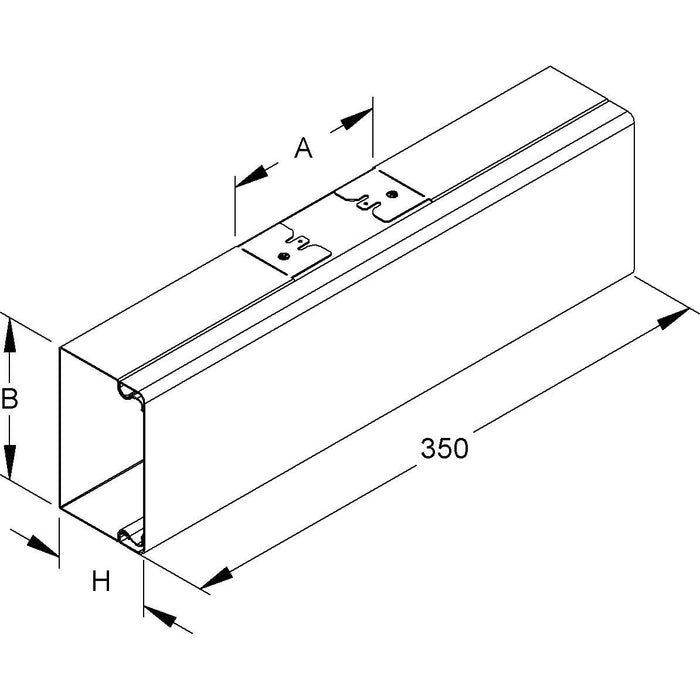Niedax - T-Stück für Leitungsführungskanal T-Stück LUT 100.100.100 E3  − 1 Stück
