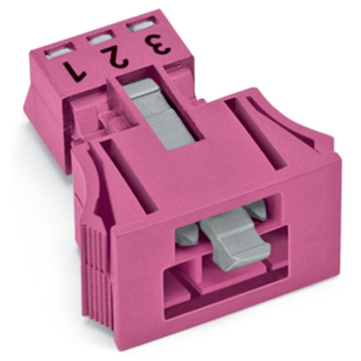 WAGO - Geräteanschluss für steckbare Gebäudeinstallation Snap-In-Stecker 890-793 3-polig,Kod. B,pink − 50 Stück