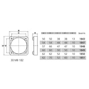 Bals Elektrotech - Zubehör/Ersatzteile für CEE-Steckvorrichtungen (IEC 60309) Montagerahmen 1848