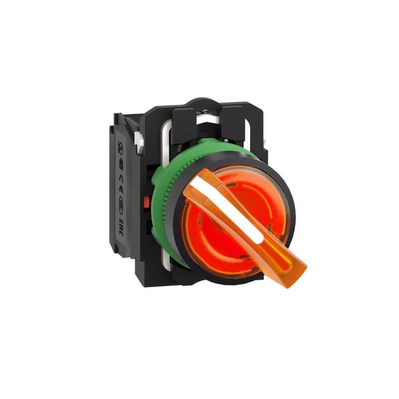 Schneider Electric - Wahlschalter, Komplettgerät Leuchtwahlschalter XB5AK125B5 2 St., 24V, 1S+1Ö