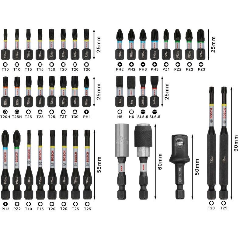 Bosch - Bit-Set PRO Impact Schrauberbit 2608521U78VE(41) Set, 41-tlg. − 3 Packung