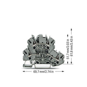 WAGO GmbH & Co. KG - Bauelement-Reihenklemme Bauelementklemme 2002-2214/1000-489 2 Dioden 1N4007,grau − 50 Stück