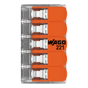 WAGO - Steckklemme Compact-Verbindungsklemme 221-415 5-Leiter bis 4qmm − 25 Stück