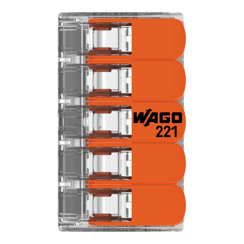 WAGO - Steckklemme Compact-Verbindungsklemme 221-415 5-Leiter bis 4qmm − 25 Stück