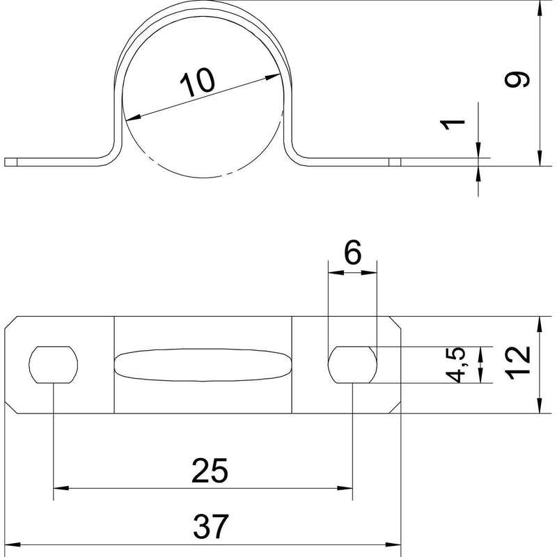 OBO Bettermann - Befestigungsschelle für Kabel/Rohre Befestigungsschelle 605 10 G galv.vz