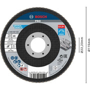 Bosch - Trenn-/Schleifscheibe PRO X571 2608607322 Fächerschleifscheibe