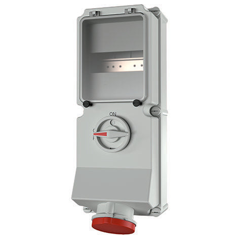 Mennekes - CEE-Steckdose abschaltbar, abgesichert (IEC 60309) Wanddose DUO 6059A 63A,4p,6h,400V,IP44
