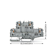 WAGO GmbH & Co. KG - Durchgangs-Reihenklemme Doppelstockklemme 2202-2703 grau − 50 Stück
