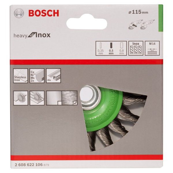 Bosch - Rotierende Drahtbürste PRO Stainless Steel heavy 2608622106 Scheibenbürste 115 x
