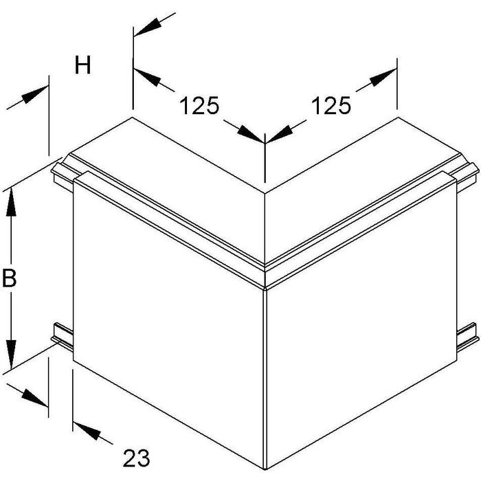 HKL - Außeneck für Leitungsführungskanal Außeneck mit Deckel A80190.6 cws − 2 Stück

