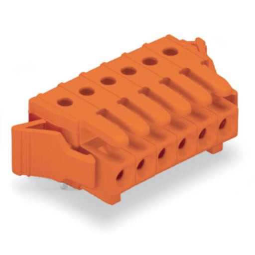 WAGO - Leiterplattensteckverbinder THT-Federleiste abgewink. 734-570/037-000 Maß 3,81mm,orange − 50 Stück