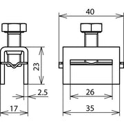DEHN - Zubehör/Ersatzteile für Erdung und Blitzschutz Spannkopf SPK 25X0.3 V2A f. 25x0,3mm NIRO