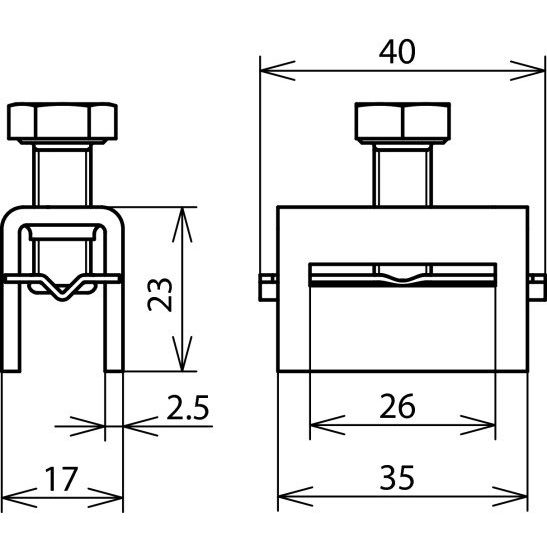 DEHN - Zubehör/Ersatzteile für Erdung und Blitzschutz Spannkopf SPK 25X0.3 V2A f. 25x0,3mm NIRO