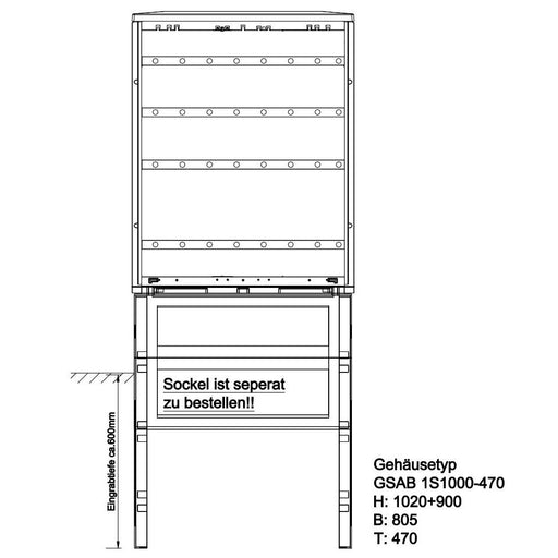 GSAB Elektrotechnik - Anschlussschrank Normkabelverteilerschrank 1S1000-470KPIMC HxBxT:1020x805x470