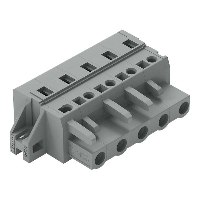 WAGO - Kabelsteckverbinder für Leiterplattensteckverbinder 1-Leiter-Federleiste 231-205/031-000 CAGECLAMP,2,5 mm²,gr − 50 Stück