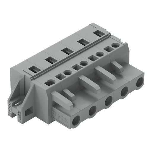 WAGO - Kabelsteckverbinder für Leiterplattensteckverbinder 1-Leiter-Federleiste 231-205/031-000 CAGECLAMP,2,5 mm²,gr − 50 Stück