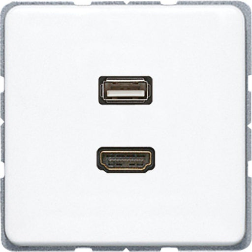 Jung - Multifunktions-Anschlussdose Multimediadose HDMI + USB MA CD 1163 WW alpinweiß