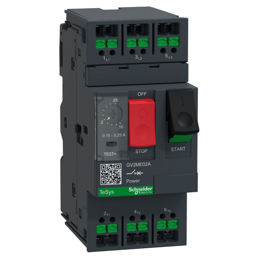 Schneider Electric - Leistungsschalter für Motorschutz Motorschutzschalter GV2ME02A 0,16-0,25A Snapin