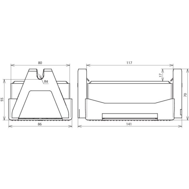 DEHN - Dachleitungshalter für Blitzschutz Dachleitungshalter DLH FB2 8FE141X86X70 FB2 f.Flachdächer − 10 Stück