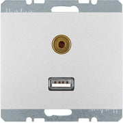 Berker - Einsatz/Abdeckung für Kommunikationstechnik USB/3,5mm Audio Steckdose 3315397003 Alu