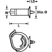 HellermannTyton - Befestigungsklammer Halteclip 151-02881(900) 34x10 mm − 900 Stück