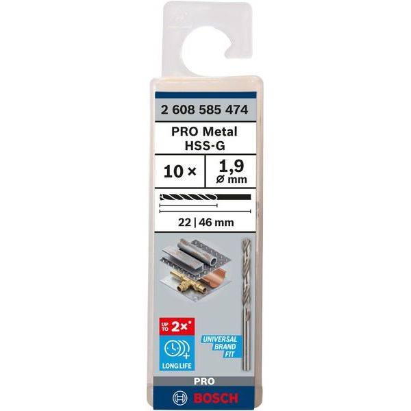 Bosch - Bohrer PRO Metal HSS-G 2608585474 Spiralbohrer 1,9 x