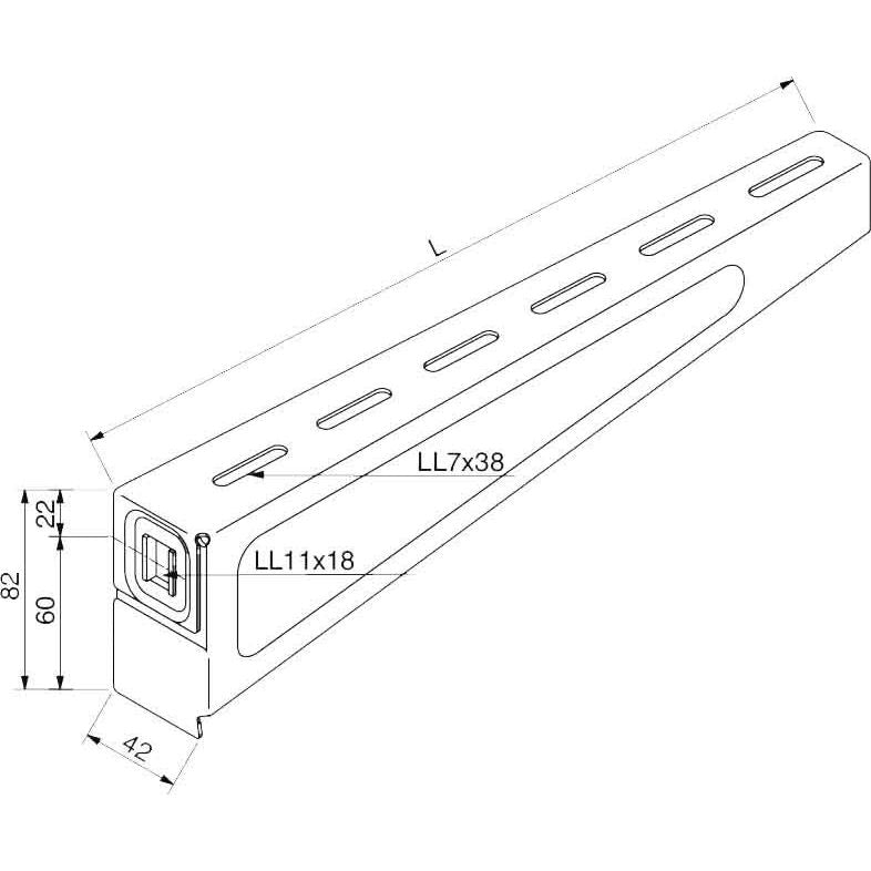 Rico - Ausleger für Kabeltragsystem Ausleger 15B3-300-V 300mm 1,5 kN