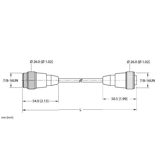 Turck - Rundsteckverbinder, feldkonfektionierbar (Industriesteckverbinder) Verbindungsleitung RSM RKM 40-2M