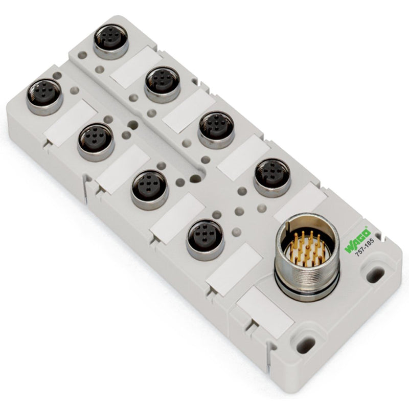 WAGO - Passiver Sensor-/Aktor-Verteiler (ohne Leitung) M12-Sensor-/-Aktorbox 757-164 6-fach,4-polig − 1 Stück