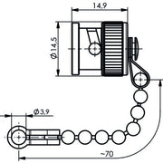Telegärtner - Zubehör/Ersatzteile für Fernmeldetechnik BNC Abdeckkappe 100021254 CW-123/U Sti,m.Kette − 5 Stück