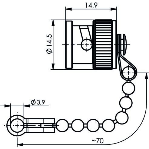 Telegärtner - Zubehör/Ersatzteile für Fernmeldetechnik BNC Abdeckkappe 100021254 CW-123/U Sti,m.Kette − 5 Stück
