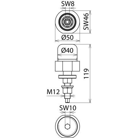 DEHN - Zubehör/Ersatzteile für Überspannungsschutz Energietechnik Mastadapter MA SDS M12 für SDS-Ableiter