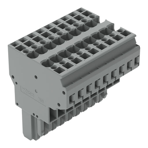 WAGO - Ein- und mehrpolige Klemmenleiste 2-Leiter-Federleiste 769-129 CAGECLAMP,4mm²,gr − 10 Stück