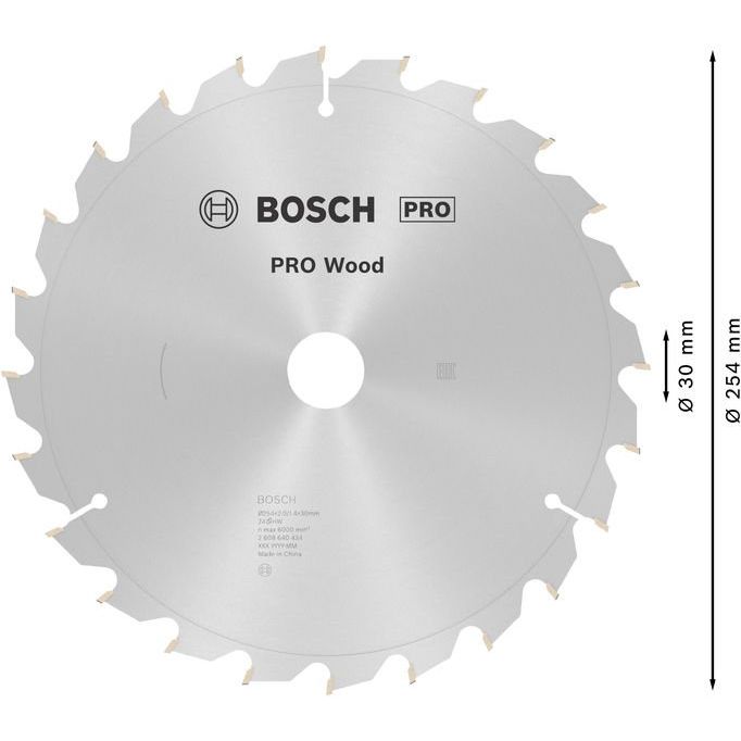 Bosch - Kreissägeblatt PRO Wood Kreissägeblatt, 2608640434 254 x 2 x 30 mm, Z24