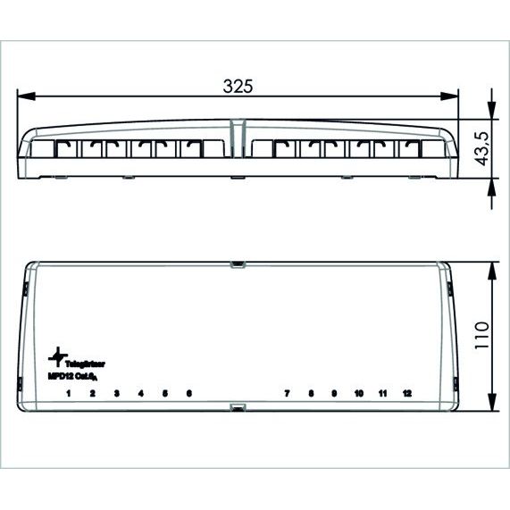 Telegärtner - Patchpanel Kupfer Mini-Verteiler leer 100021394 MPD12 apws TH35