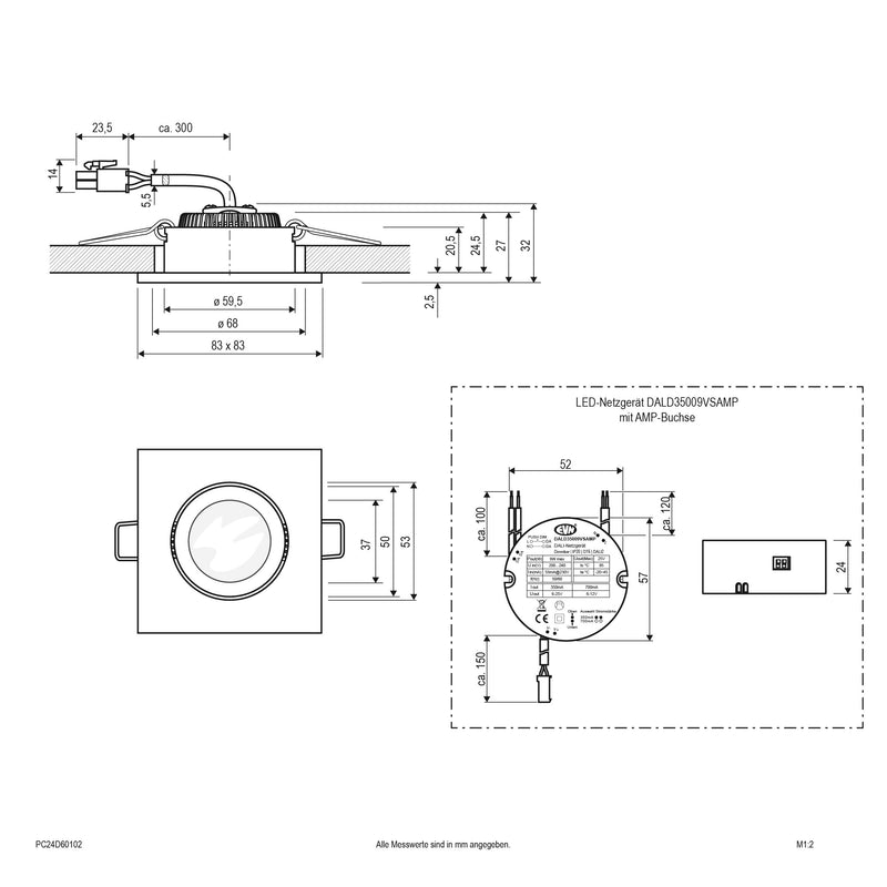 EVN Lichttechnik - Downlight/Strahler/Flutlicht LED-Deckenleuchte PC24D60102 DALI