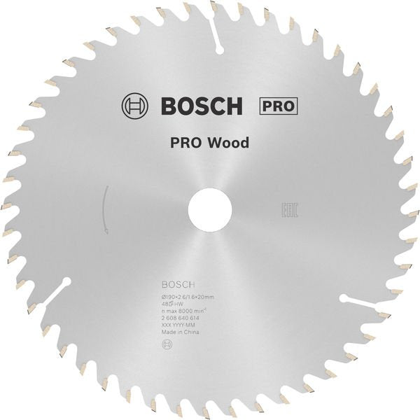 Bosch - Kreissägeblatt PRO Wood Kreissägeblatt, 2608640614 190 x 2,6 x 20 mm