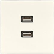 Jung - Multifunktions-Anschlussdose Multimedia-Anschluss ws MA LS 1153 2 x USB m.Tragring